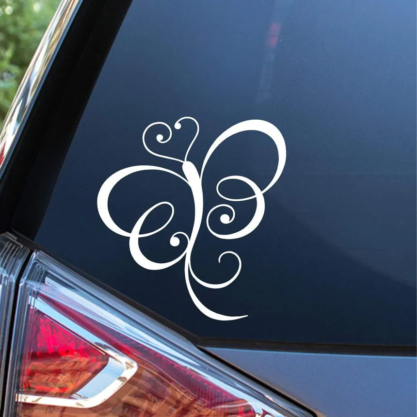 BIBABLYKE Pack Of 6 Crystal Heart Car Stickers Adhesive Interior Decors | Die Cut Vinyl Decal/ Bumper For Windows, Cars, Trucks, Laptops, Etc.