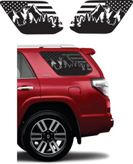 Fit for (2010-2024) Toyota 4Runner | Precut US Flag Outdoor Forest Mountain Scene Window Decals Sticker  Die Cut Vinyl Decal