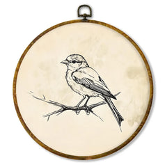 shiviody Neutral Birds Canvas Wall Art Decor, Rustic Hummingbird Wall Decor Die Cut Vinyl Decal