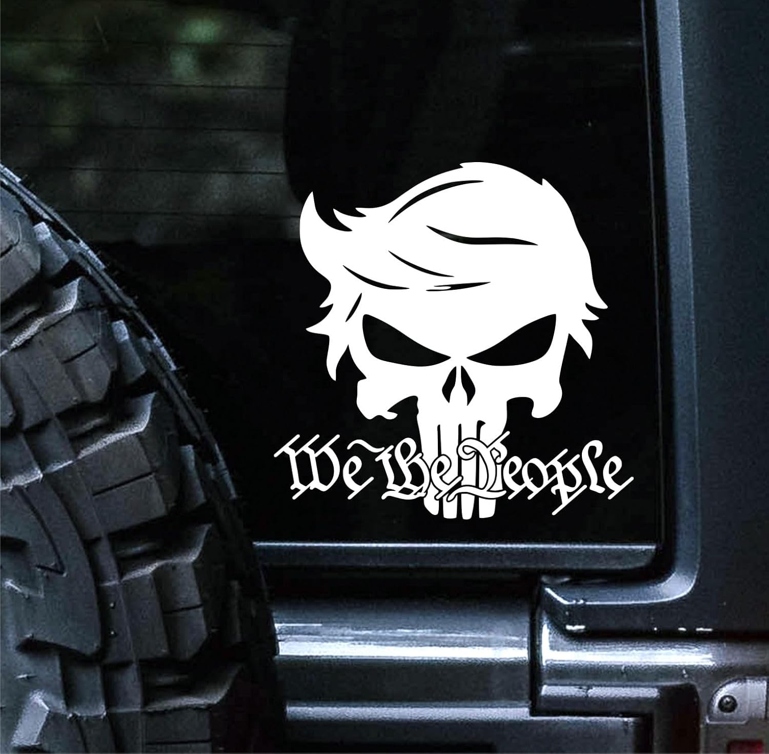 Sunset Graphics & Decals Trump Take Back America We The People Skull Car Decal | Cars Trucks Vans Walls Laptop | White   Die Cut Vinyl Decal