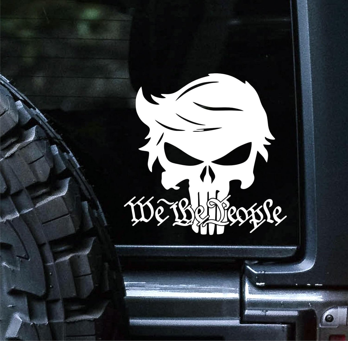 Sunset Graphics & Decals Trump Take Back America We The People Skull Car Decal | Cars Trucks Vans Walls Laptop | White   Die Cut Vinyl Decal