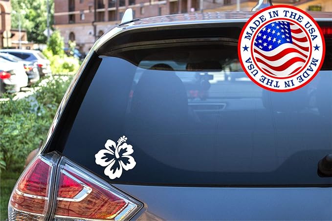 Hibiscus Flower Hawaiian Vinyl Die Cut Vinyl Decal/ Bumper For Windows, Cars, Trucks, Laptops, Etc.