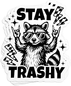 Stay Trashy Raccoon Stickers Die Cut Vinyl Decal