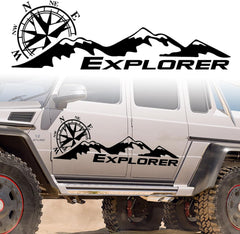 Mountain Compass Sticker for Car Hood, Auto Sticker Graphic Vinyl Decal Decoration Sticker for Side Door Trunk Vehicle Bodywork VR Off-Road SUV Die Cut Vinyl Decal