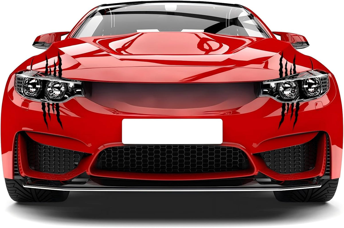 Frienda 3 Pieces Funny Car Stickers, Including Fuel Gauge Empty Sticker 2 Pieces Black Claw Decals Waterproof Headlight Decal Car Reflective Decal Stickers Fit Trucks| Die Cut Vinyl Decal