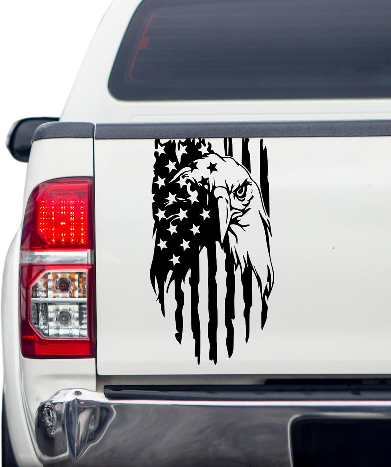 Truck Decals,Black American Flag Decal,Creativity American Flag Car Decal,Truck Tailgate Vinyl Decal Compatible with Most Trucks and Car Window,Truck Decals for Men Die Cut Vinyl Decal