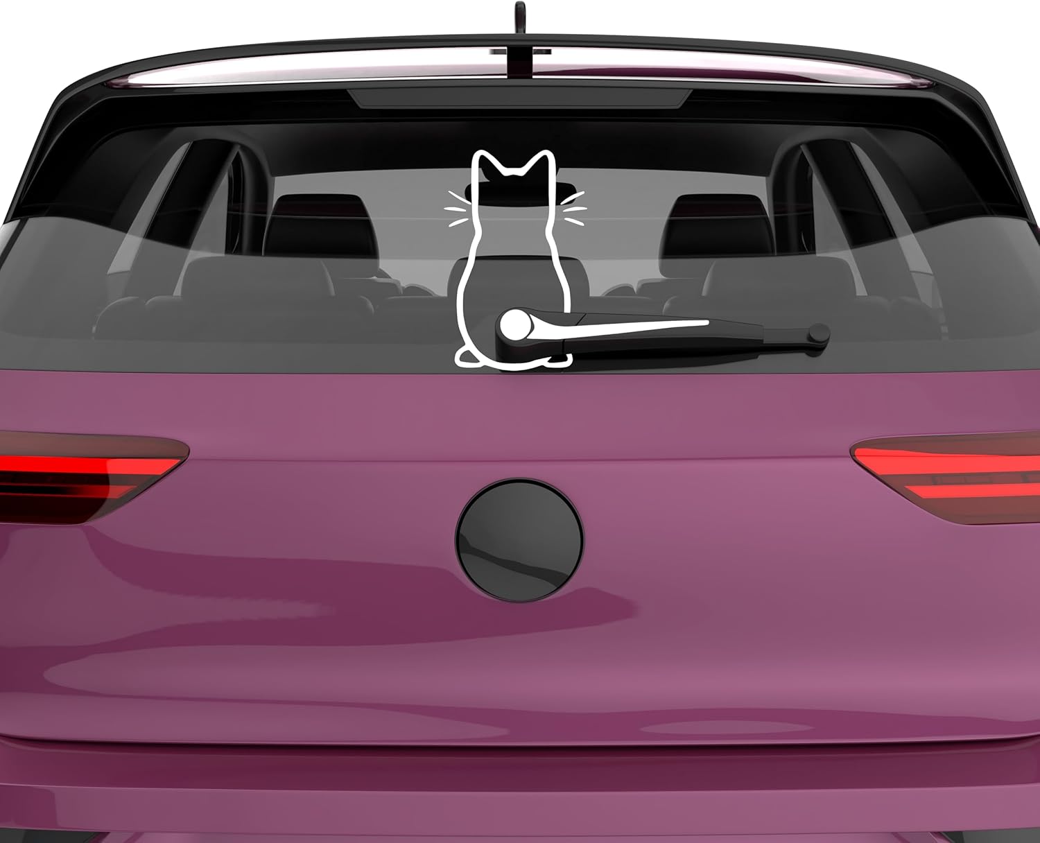 Cute Cat Car Windshield Wiper Vinyl Art Sticker Decor Lovely Animal Cat Mural Art Decal for Car Window Loptop Decoration Die Cut Vinyl Decal