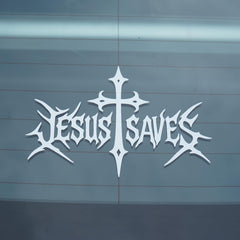 Jesus Saves | Car Sticker Vinyl Decal | Free Sticker in Every Order! | Windows Laptops Etc Die Cut Vinyl Decal