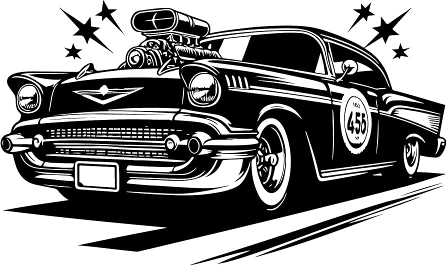 SIGN EVER Vintage car Design Die Cut Vinyl Decal