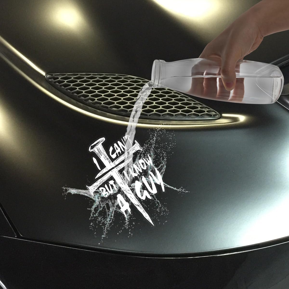 I Can’t But I Know A Guy Car Decal – Christian Jesus Faith Cross Vinyl Sticker – Religious Vehicle Decals for Cars  Die Cut Vinyl Decal