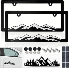 BGGTMO Mountain License Plate Frames, Die Cut Vinyl Decal