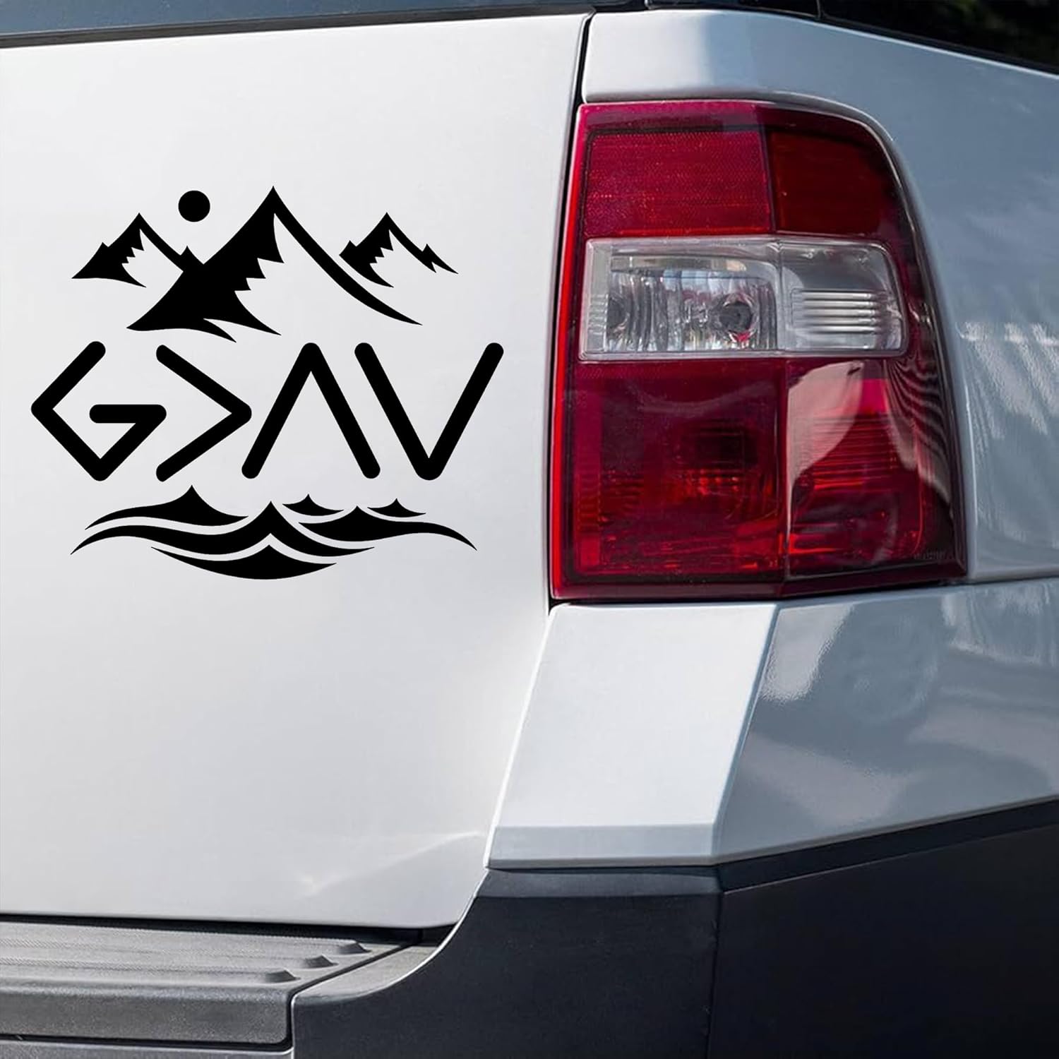 God is Greater Than The Highs and Lows Car Decal Sticker, Christian Faith Jesus Religious Funny Wall Sticker, Car Bumper Decoration Accessories for Car, Trucks, SUV, Window, Wall, Die Cut Vinyl Decal