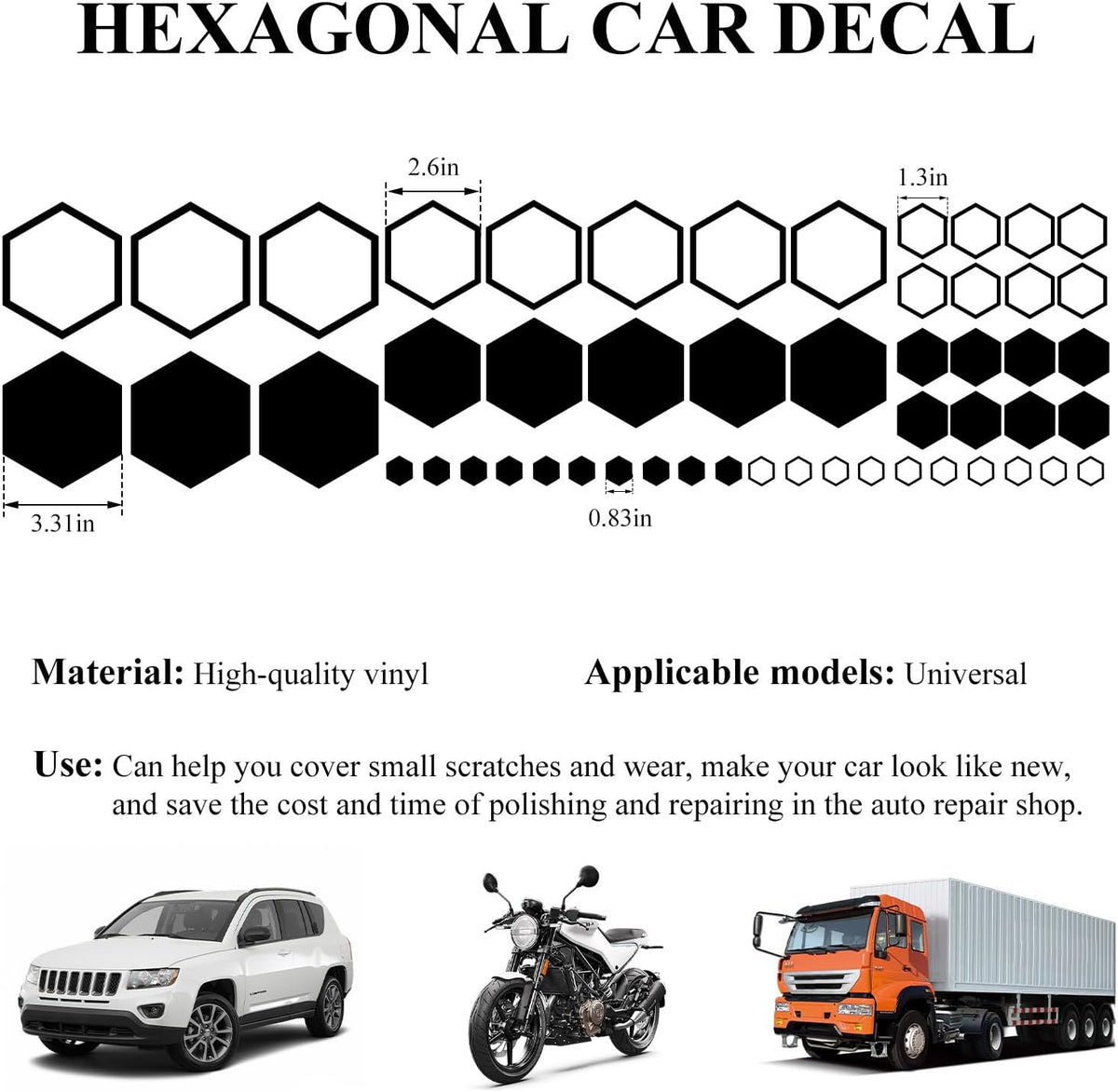 SHMZK 52 Grids Car Honeycomb Graphic Die Cut Vinyl Decal