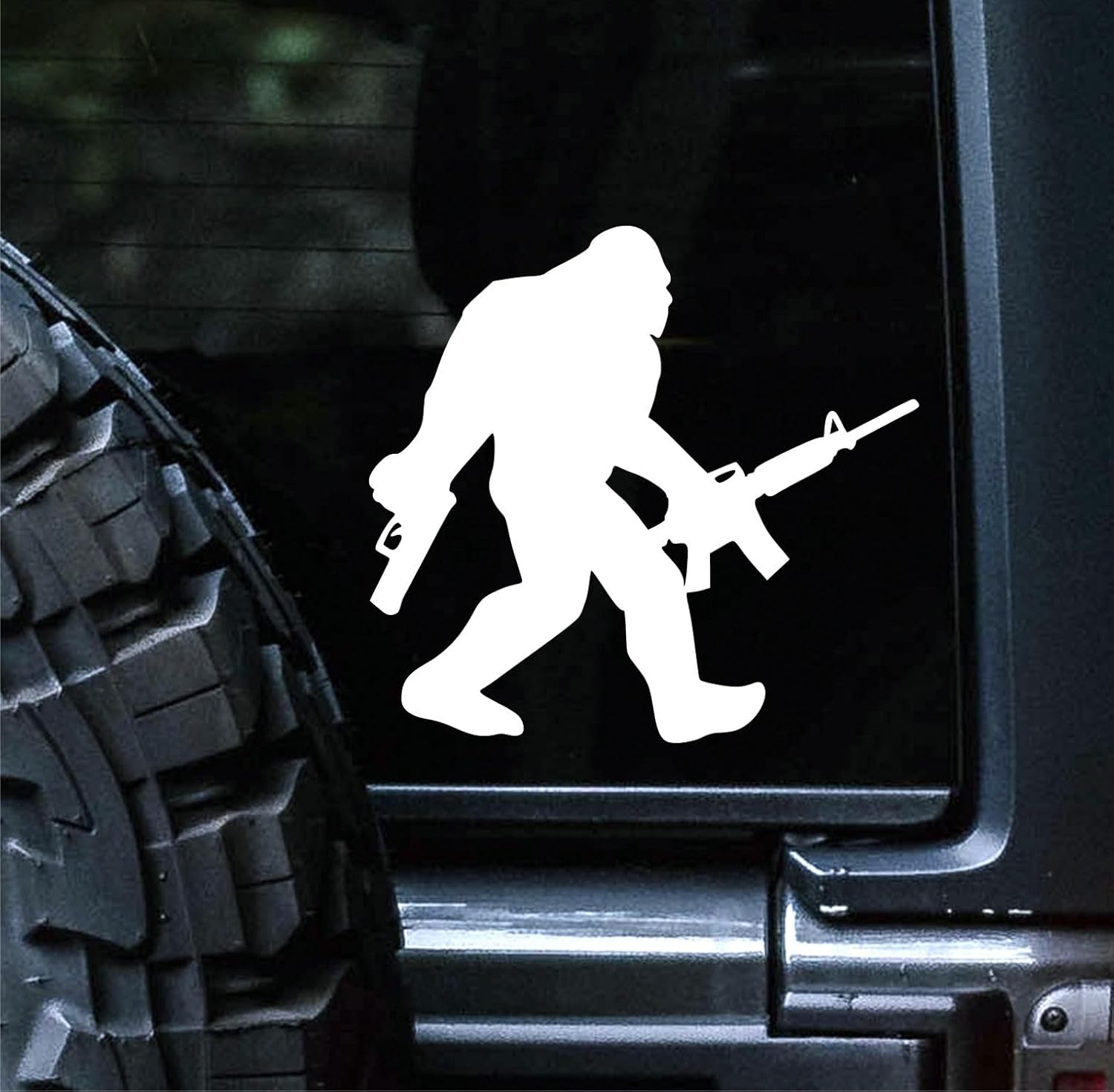 Sunset Graphics & Decals Big Foot with Guns Decal Vinyl  Die Cut Vinyl Decal