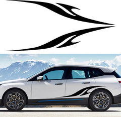 TOMALL 2Pcs 63'' Flame Graphics Stickers Car Body Side Skirt Decals Racing Sports Stripe Decals for Car Universal Vinyl Waterproof Decal Decoration for Truck SUV Off-Road Vehicles Accessories
