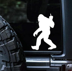 Big Foot Middle Finger Sasquatch Funny | Vinyl Die Cut Vinyl Decal/ Bumper For Windows, Cars, Trucks, Laptops, Etc.