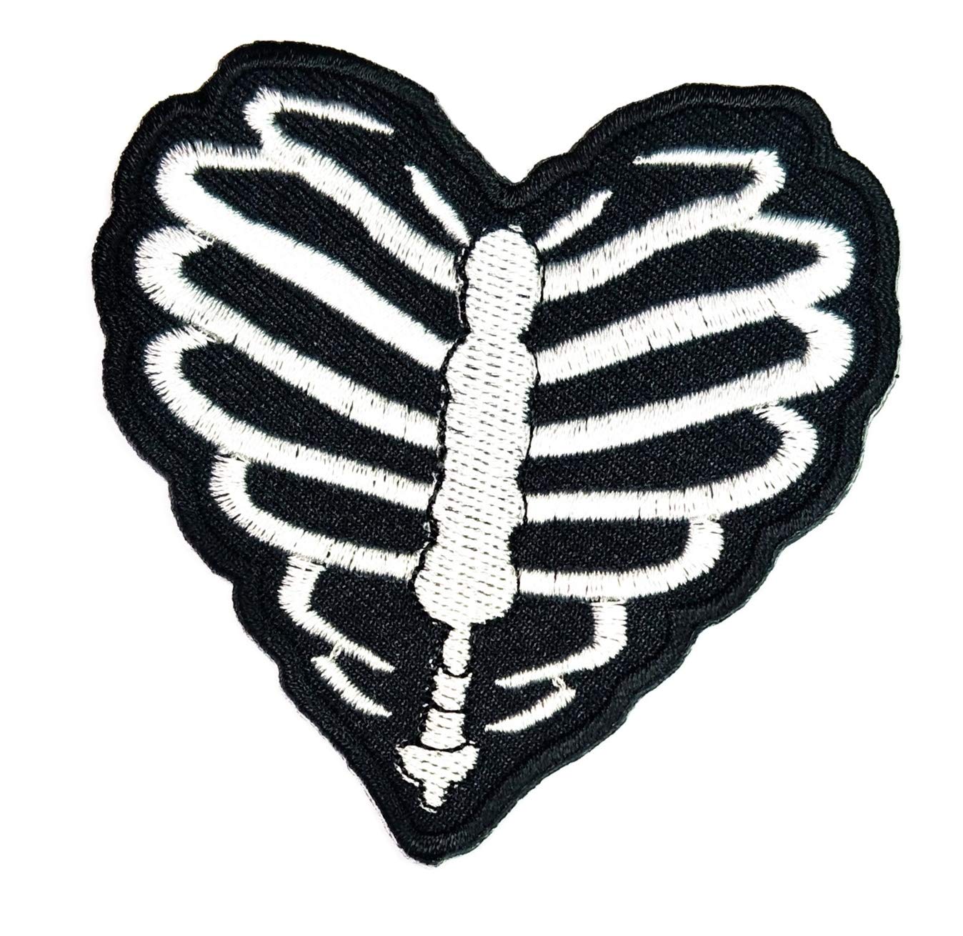 Black White Heart Ribs  Die Cut Vinyl Decal