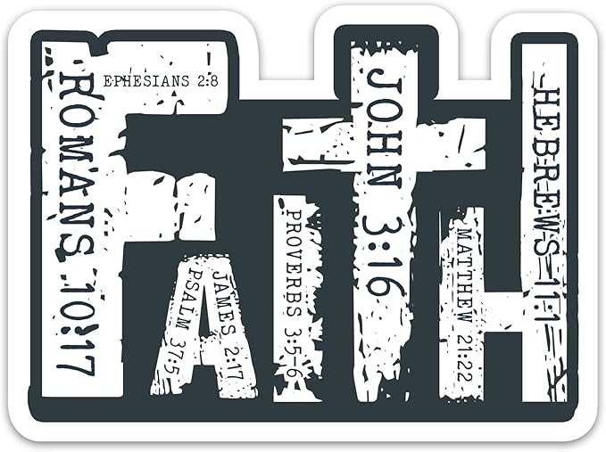 Faith Cross Bible Verse StickerFor Windows, Cars, Trucks, Laptops, Etc.