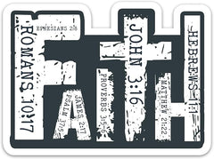 Faith Cross Bible Verse StickerFor Windows, Cars, Trucks, Laptops, Etc.