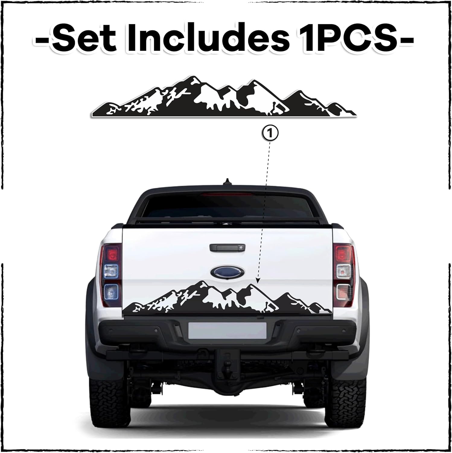Car Decals - Mountain Tail Car Stickers and Decals for Pickup Truck, Sport Car, SUV Die Cut Vinyl Decal