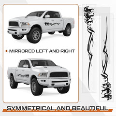 2 Pcs Horse Trailer Decals 63.5 x 8.5 Inch Self-Adhesive Car Side Body Stickers Black Vinyl Running Horse Graphic Decals for Trailer, Die Cut Vinyl Decal