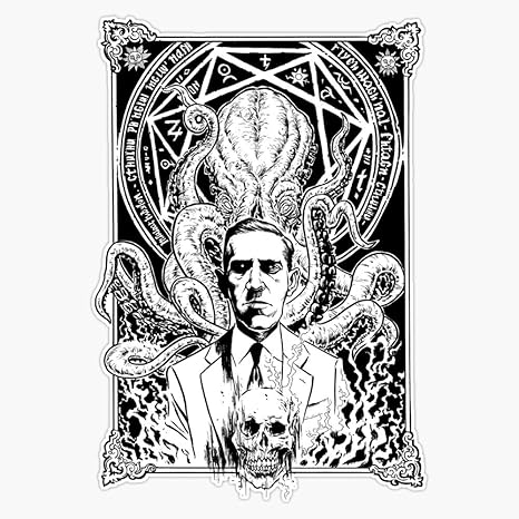 Lovecraft And Cthulhu Vinyl Waterproof Sticker For Windows, Cars, Trucks, Laptops, Etc.