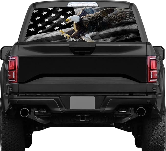 Rear Window Decal for Trucks,American Flag Vinyl Die Cut Vinyl Decal/ Bumper For Windows, Cars, Trucks, Laptops, Etc.