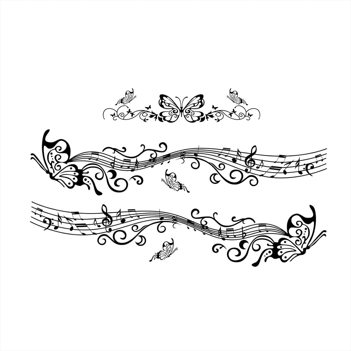 Butterfly Flower Graphic Car Stickers DIY Styling Decorative Door Sides Hood Vinyl Decal Accessories for Car SUV Truck  Die Cut Vinyl Decal