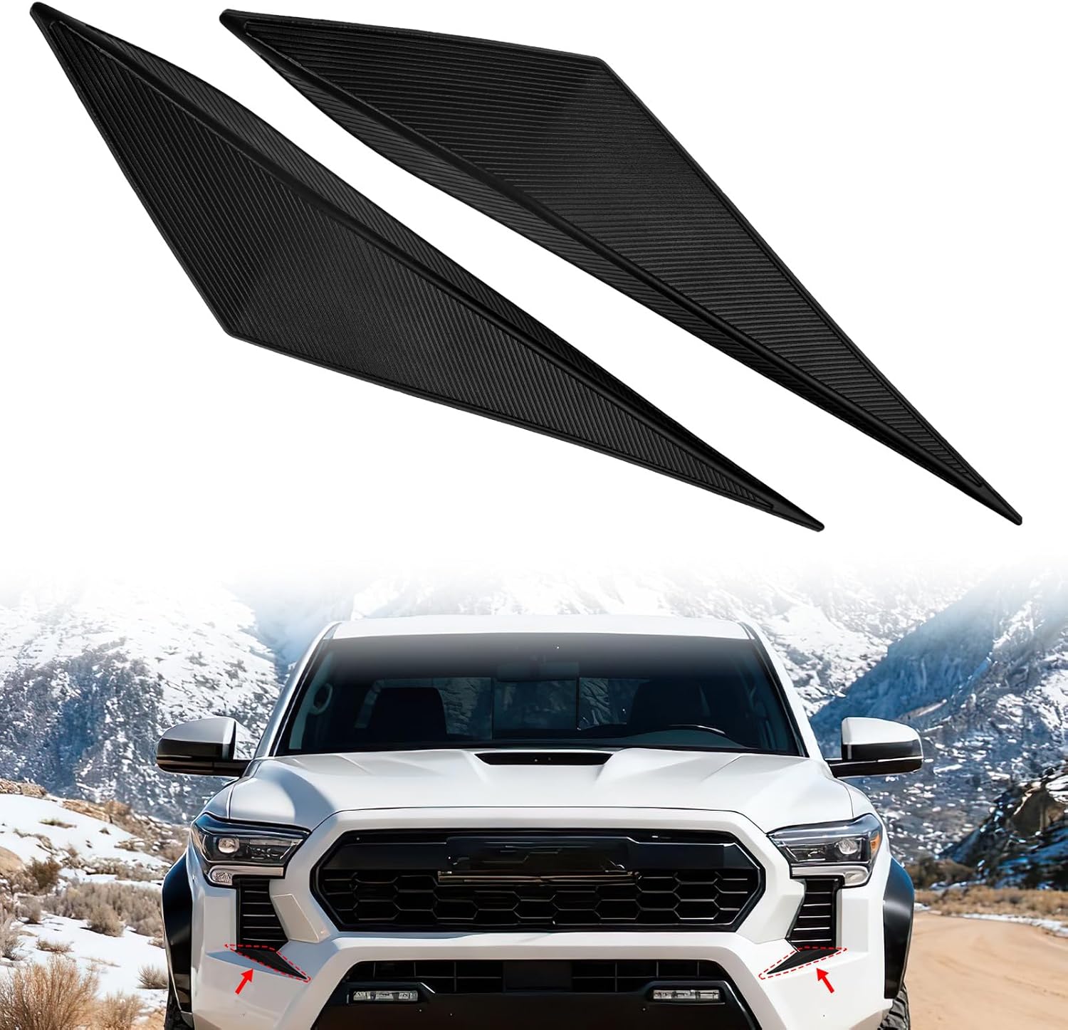 for Toyota Tacoma 2024 2025 2026 Exterior Accessories Front Grille Patch Decor, Custom Truck Style for 4th Gen Tacoma Accessories Front Headlight Grille Decals - Easy to Install  Die Cut Vinyl Decal
