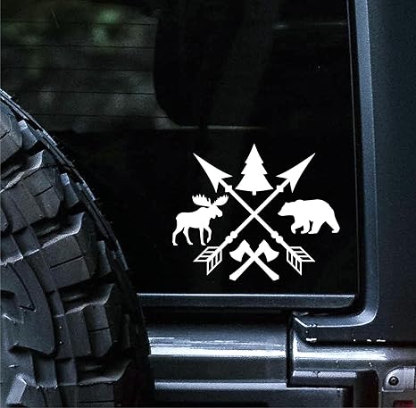 Moose Deer & Adventure Vinyl Die Cut Vinyl Decal/ Bumper For Windows, Cars, Trucks, Laptops, Etc.