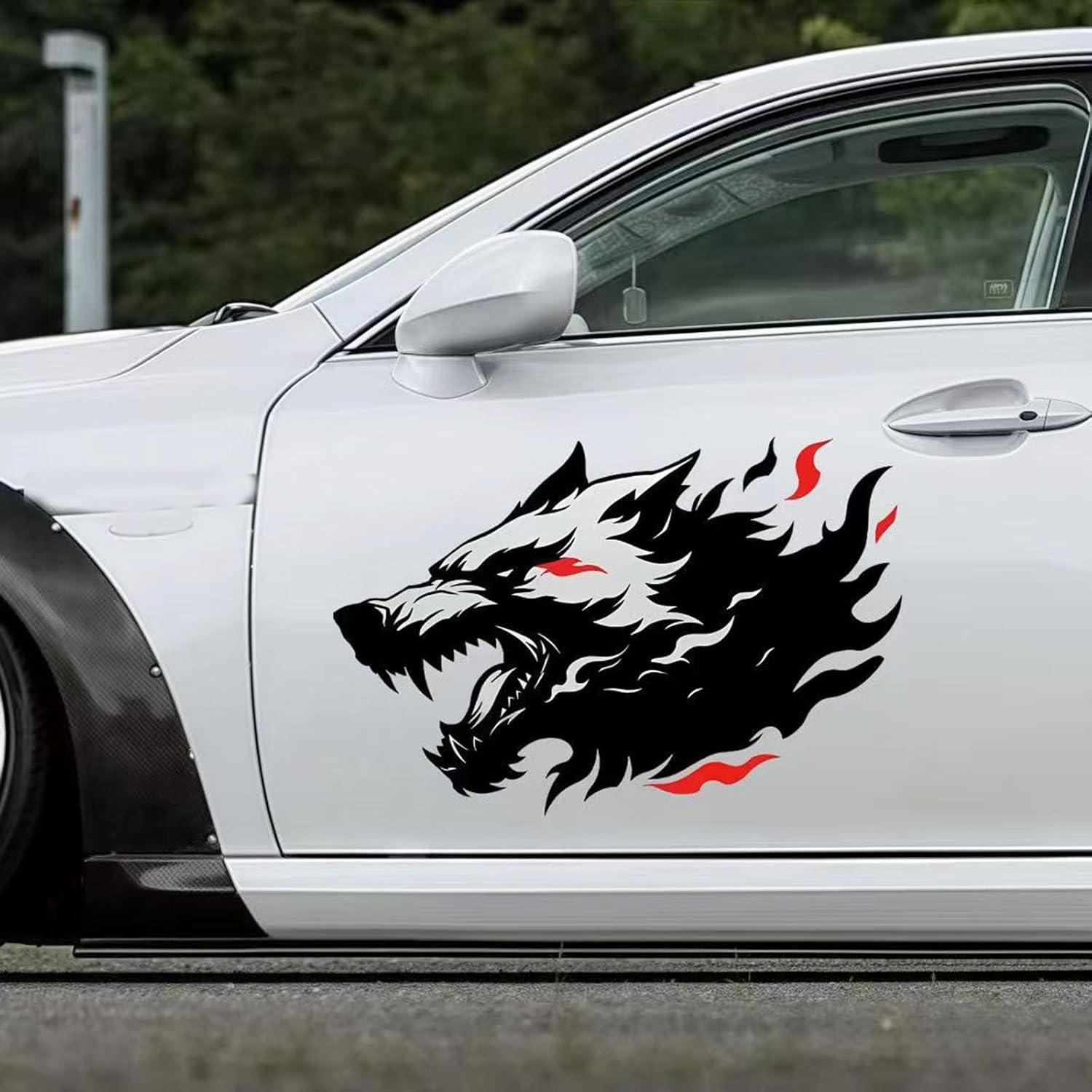 Vinyl Car Decals Stickers for Outside of Car Body Side Stickers, Wolf Tigers Lions Graphics Scratch Cover Decal Large Sticker for Car Auto Van SUVs Trucks Vehicles 19.68" Die Cut Vinyl Decal
