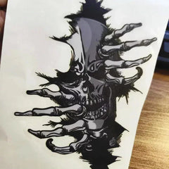 Die Cut Vinyl Decal (Horror Characters Skull Force Open from Cracked Series Sticker for Car Styling Automobile Window Body Halloween Decal Decoration