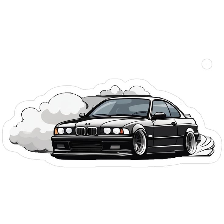 Black Drift Car Die Cut Vinyl Decal