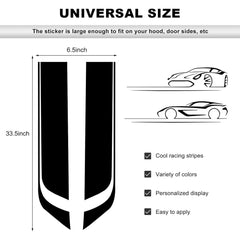 Car Hood Decal Sticker, Automotive Side Body Stripe Graphics Racing Bumper Sticker