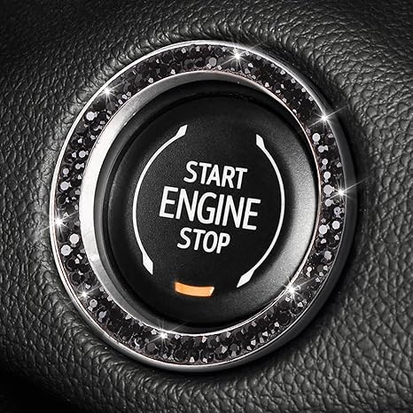 Bling Push Start Button Cover Ring, Interior Crystal Diamond  Die Cut Vinyl Decal/ Bumper For  Windows, Cars, Trucks, Laptops, Etc (Copy) (Copy)