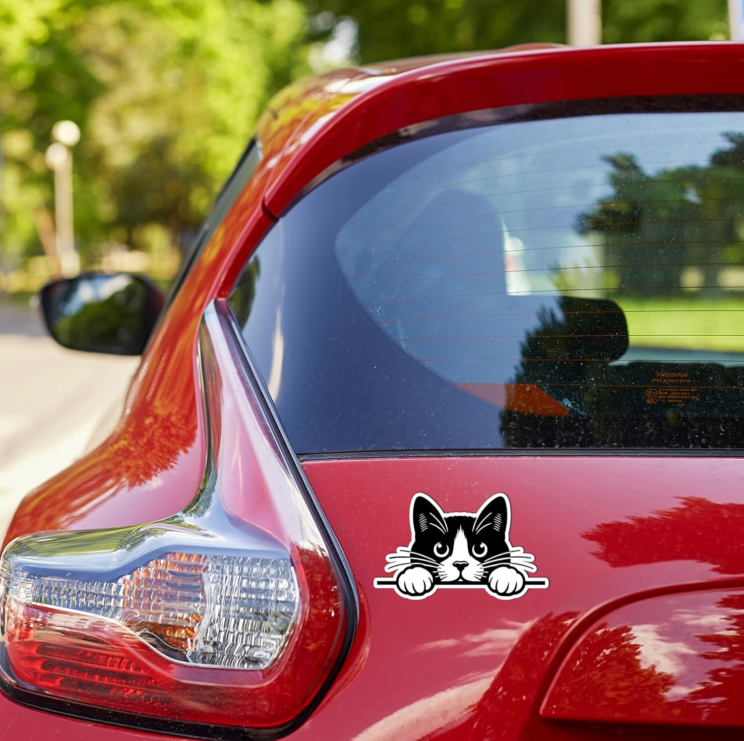 Tuxedo Cat Peeking Magnet for Car Fridge Locker - 5" Kitty Magnet Die Cut Vinyl Decal
