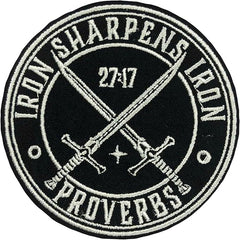 Iron Sharpens Iron Patch Proverbs 27 17 Embroidered Sticker For Windows, Cars, Trucks, Laptops, Etc.