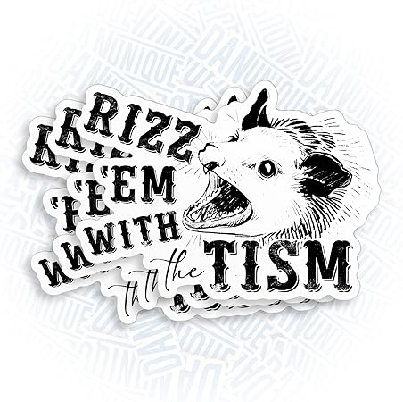 Rizz Em with The Tism Stickers Die Cut Vinyl Decal
