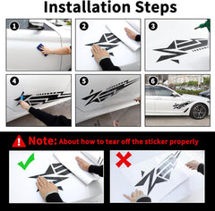 TOMALL 2Pcs Meteor Graphics Car Body Side Stickers Star Racing Sports Stripe Decal for Car Universal Vinyl Self-Adhesive Decal Decoration Accessories for Truck SUV Off-Road Vehicles Die Cut Vinyl Decal
