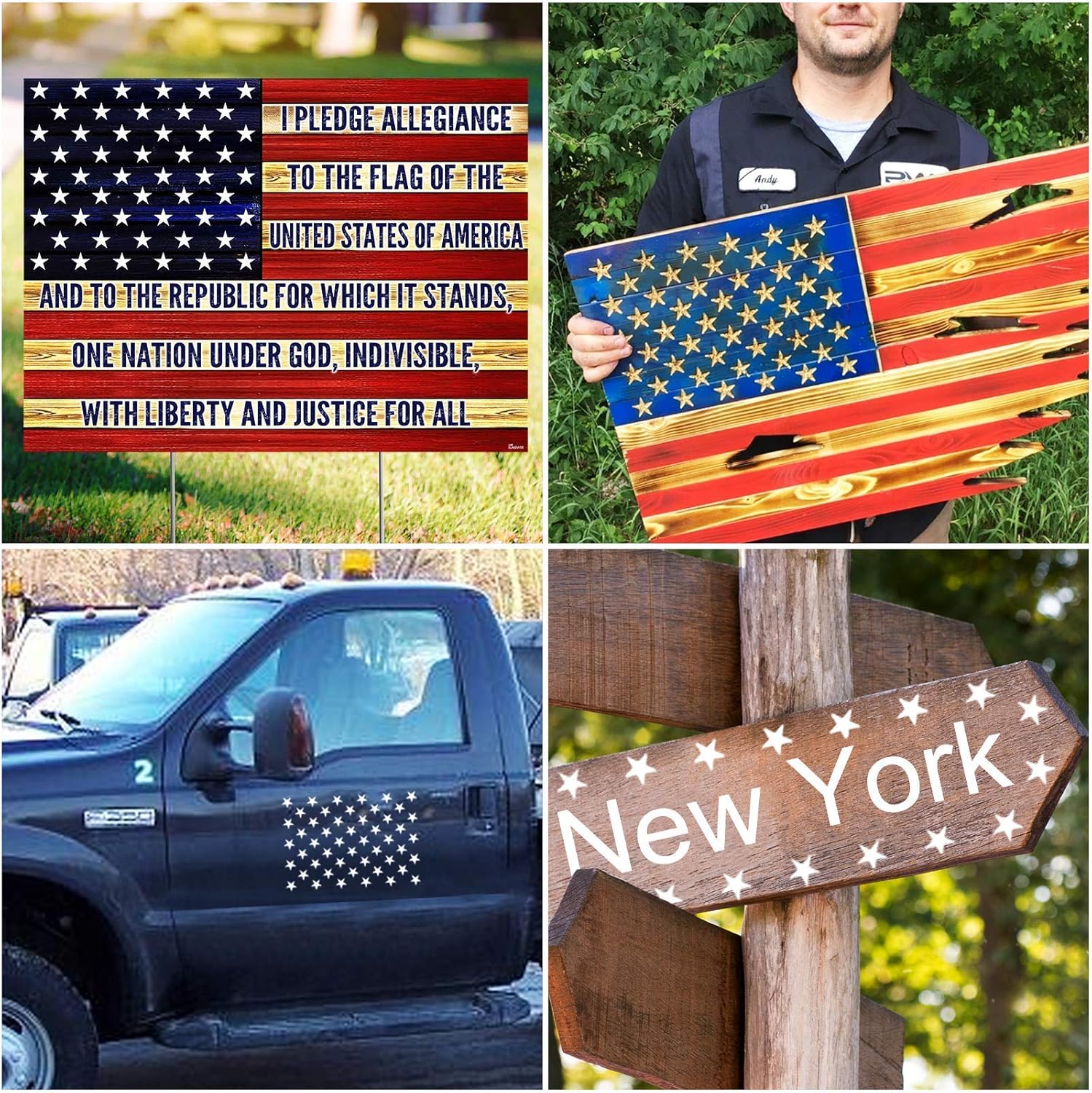 WISYOK 12 Pieces American Flag 50 Star Stencil Templates, 6 Sizes American Flag Templates, Ideal for DIY Crafts Design, Independence Day Project Die Cut Vinyl Decal