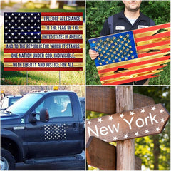 WISYOK 12 Pieces American Flag 50 Star Stencil Templates, 6 Sizes American Flag Templates, Ideal for DIY Crafts Design, Independence Day Project Die Cut Vinyl Decal