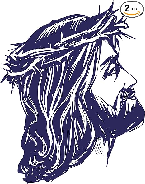 Religious Christian Head, Die Cut Vinyl Decal
