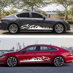 TOMALL 1 Pair 77.4'' Mountain Tree Forest Vinyl, Die Cut Vinyl Decal