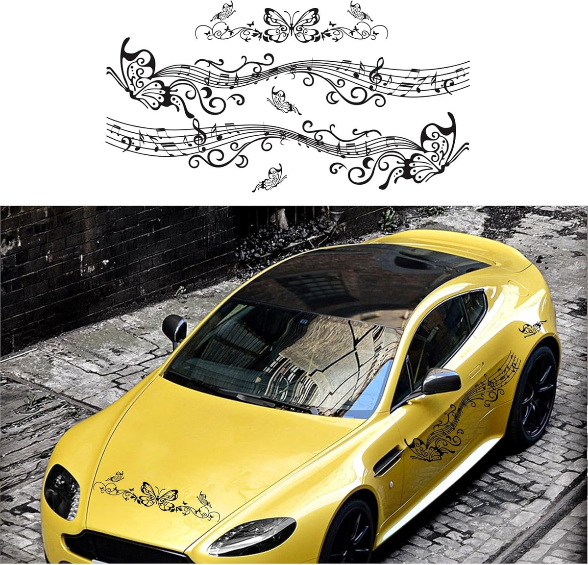 Butterfly Flower Graphic Car Stickers DIY Styling Decorative Door Sides Hood Vinyl Decal Accessories for Car| Die Cut Vinyl Decal