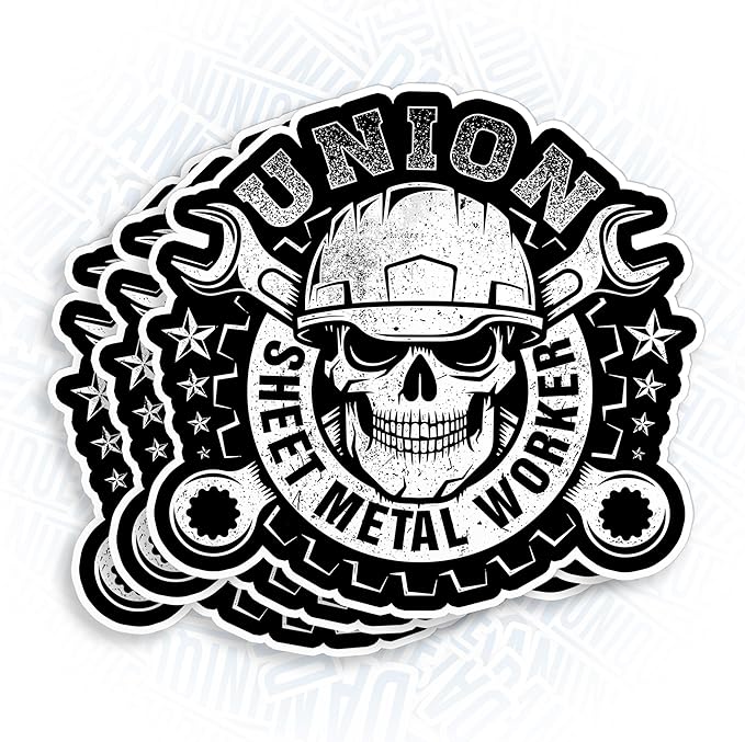 Union Sheet Metal Workers Skull Sticker For Windows, Cars, Trucks, Laptops, Etc.
