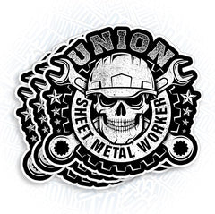 Union Sheet Metal Workers Skull Sticker For Windows, Cars, Trucks, Laptops, Etc.