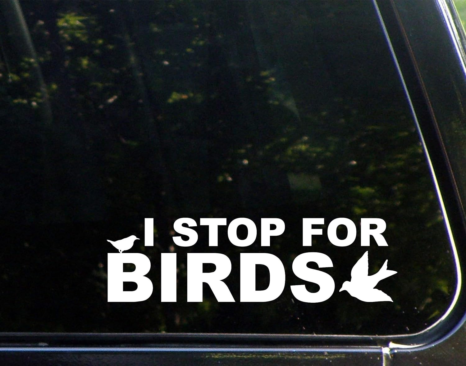 I Stop For Birds (8-3/4" X 2-1/2") Die Cut Decal Bumper Die Cut Vinyl Decal