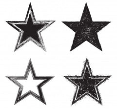 four stars drawn in black  Die Cut Vinyl Decal