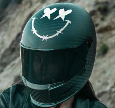 1PC Round Smiling Face Funny Motorcycle Stickers Waterproof for Motorbike Fuel Tank Helmet Fairing Electric Scooter Vinyl Decals Die Cut Vinyl Decal