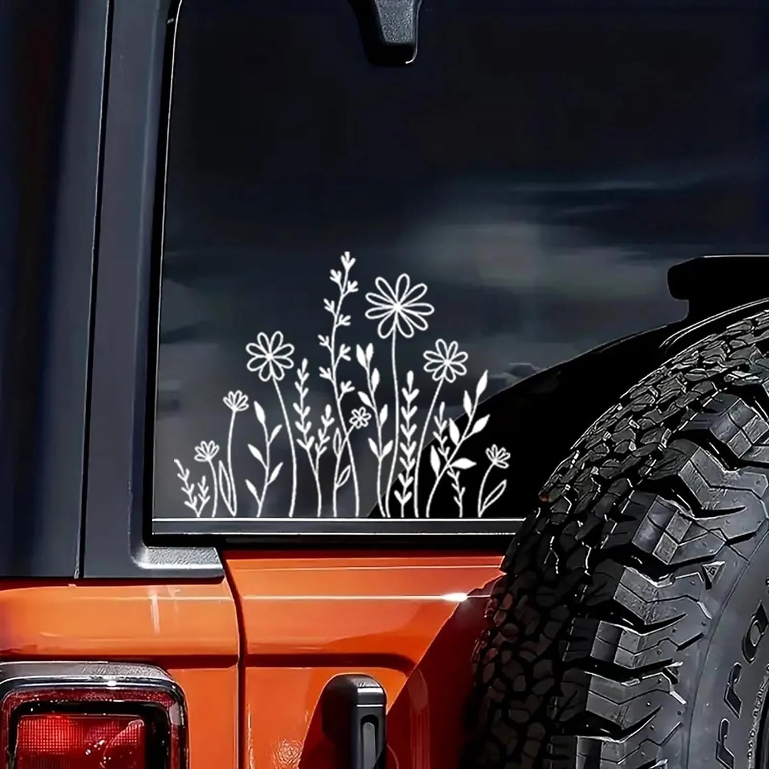 Wildflowers Boho Fun Reflective Car Vinyl Sticker, Plant Lover Gift Idea, Bumper Sticker, Car Sticker, Decorative Car Window  Die Cut Vinyl Decal/ Bumper For Windows, Cars, Trucks, Laptops, Etc.